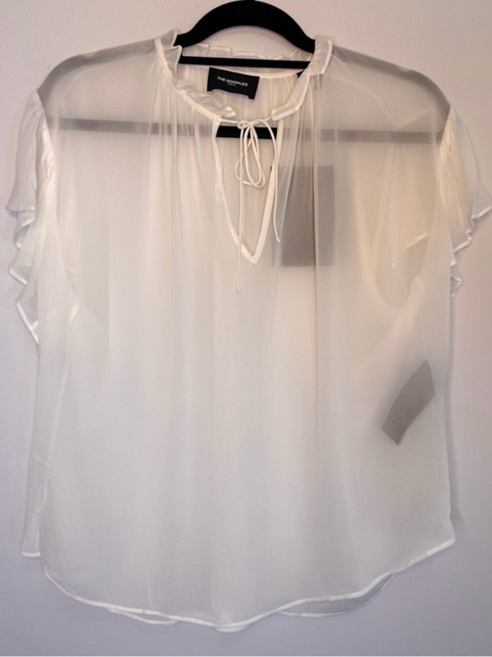 The Kooples Sheer Romantic Ruffle Blouse NWT Parisian Top